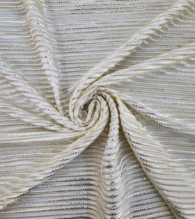 Pleated Plisse Satin (Foil) - Cream