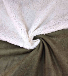 Sherpa Bonded Suede - Olive