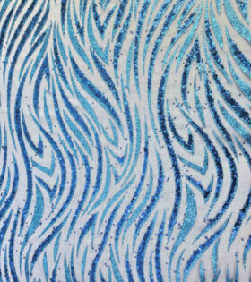 Swirl Sugar Metallic Tulle - Royal Blue