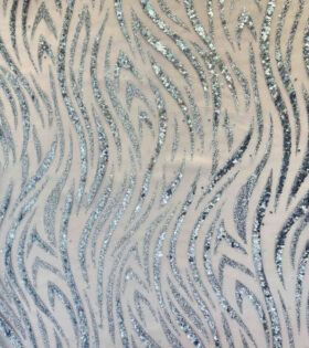 Swirl Sugar Metallic Tulle - Denim Blue