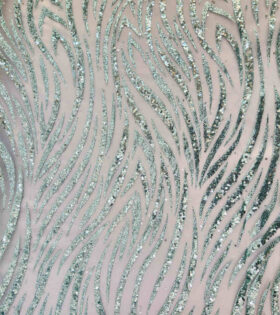 Swirl Sugar Metallic Tulle - Mint