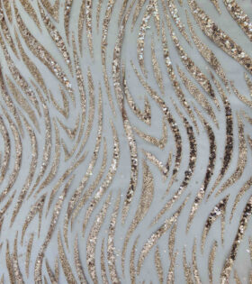 Swirl Sugar Metallic Tulle - Beige