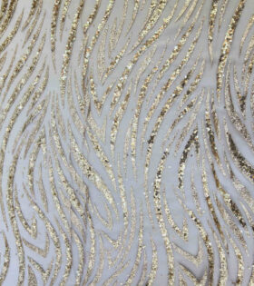 Swirl Sugar Metallic Tulle - Gold