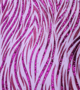Swirl Sugar Metallic Tulle - Cerise Pink