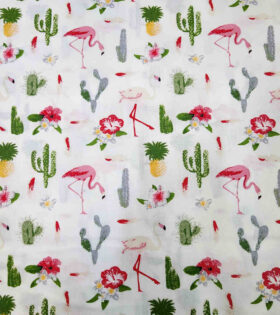 100% Turkish Printed Cotton - Flamingo