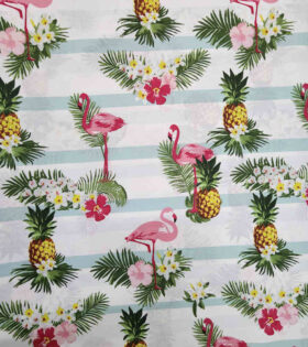 100% Turkish Printed Cotton - Flamingo