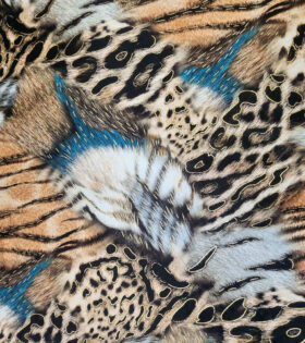 Printed Foil Look Armani Satin - Natural - Multicolored