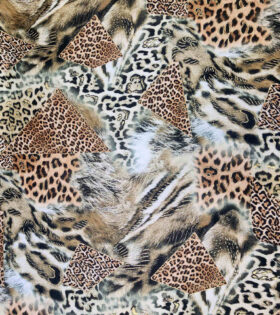 Printed Foil Look Armani Satin - Natural - Multicolored