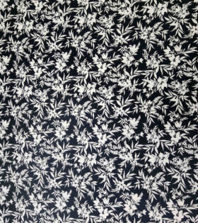 Rayon Challis - Floral - Black