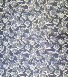 Denim Jacquard - Blue - Floral