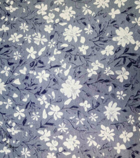 Denim Jacquard - Navy Blue - Floral