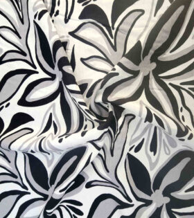 Nylon Rayon - Floral - Grey