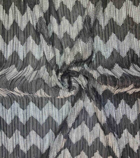 Pleated Foil - Chevron - Black