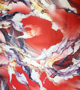 Digital Printed Duchess Satin - Abstract