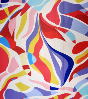 Digital Printed Duchess Satin - Abstract - Red