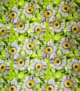 Digital Printed Duchess Satin - Floral - Lime
