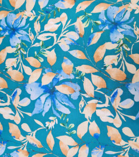 Printed Linen - Floral - Jade