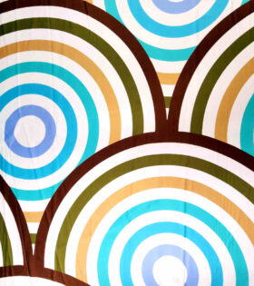 Printed Armani Satin - Circles - Brown