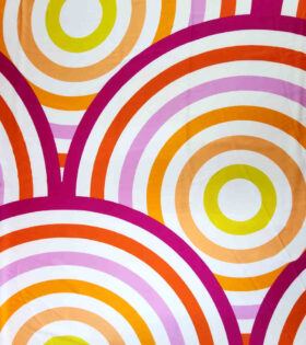 Printed Armani Satin - Circles - Magenta