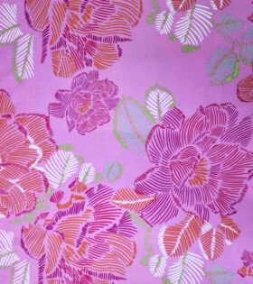 Rayon Challis - Floral - Pink