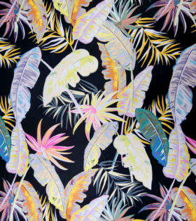 Printed DTY - Leaves - Black