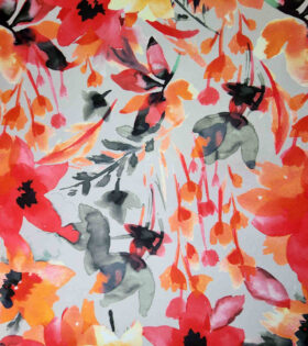 Printed DTY - Floral - Orange