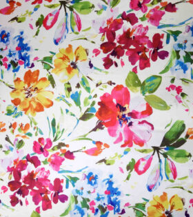 Printed DTY - Floral - White