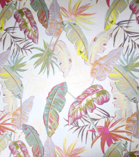 Printed DTY - Leaves - White