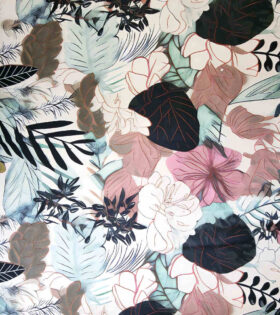 Printed DTY - Leaves - Black