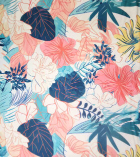Printed DTY - Leaves - Peach