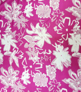 Printed DTY - Floral - Cerise Pink