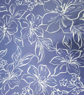 Printed DTY - Floral - Denim Blue