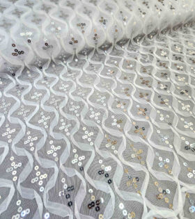 Rose On Mesh - White