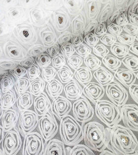 Rose On Mesh - White