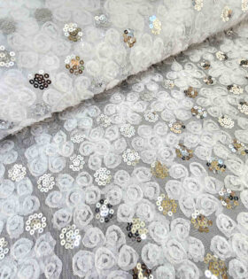 Rose On Mesh - White