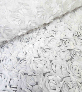 Rose On Mesh - White