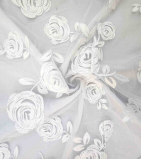 Rose Velvet Tulle - White