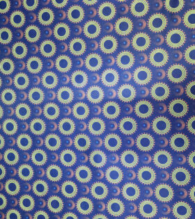 Digital Printed Duchess Satin - Ethnic - Blue