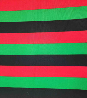 Printed Mini Matt - Stripes - Black, Red & Green