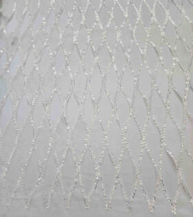 Teardrop Burnout Tulle - White