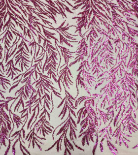 Sebastian Sugar Metallic Tulle - Maroon