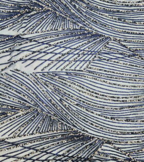 Two Tone Metallic Tulle D#3 - Navy Blue