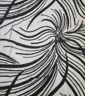 Two Tone Metallic Tulle D#4 - Black