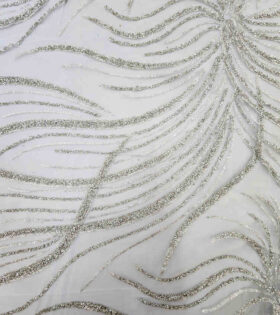 Two Tone Metallic Tulle D#4 - Silver