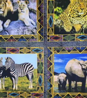 Digi Poly Canvas - Safari - Blue