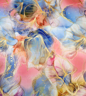 Foil Look Printed Duchess Satin