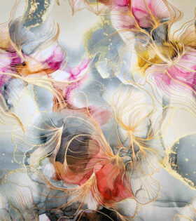 Foil Look Printed Duchess Satin