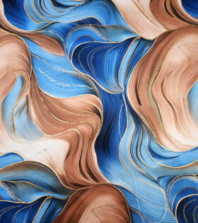 Foil Look Printed Duchess Satin