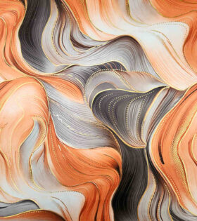 Foil Look Printed Duchess Satin