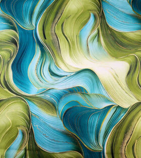 Foil Look Printed Duchess Satin